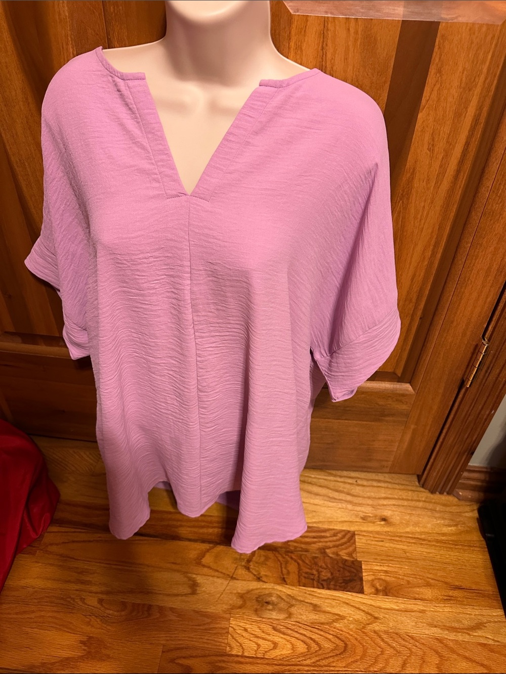 Zenana Outfitters Pink V-Notch Tunic Top